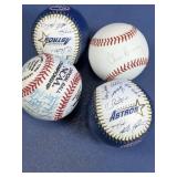 (4) Signed Baseballs Astros & NCAA Championship
