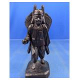 Vtg Carved Asian Worker  figurine Carrying Basket