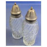 Vintage Swirl Glass Salt & Pepper Shaker Set