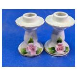 Porcelain Floral Candle Holders