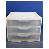 (1) Plastic 3-Drawer Storage Organizer