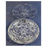Clear Pressed Glass Floral Dishes