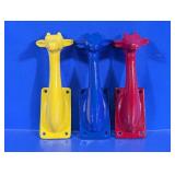 (3)Colorful Giraffe Metal Wall Hooks Trio