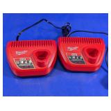 (2)Milwaukee M12 Lithium-Ion Chargers Duo