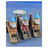(1) Garden Gnome Bench Mini Figurines