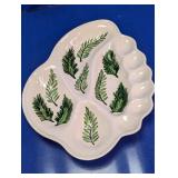 Fern Motif Deviled Egg & Relish Platter