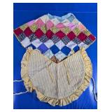 Patchwork Quilted Apron With Ruffle Trim