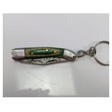 Mini Damascus Steel Folding Keychain Knife