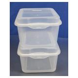 (2) Sterilite Plastic Storage Containers w/Lids