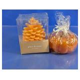 (2)Fall LED Pinecone & Pumpkin Candles Lot