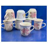 Mixed Floral Ceramic Coffee Mugs Set