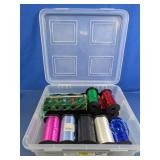 Large Lot of Assorted Curling Ribbon with Case