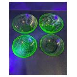 4 Vtg Federal Vaseline Georgian Love Bird Bowls