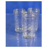 Embossed Glass Drinking Jars