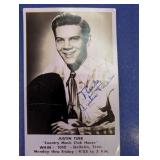 1953 Autographed Justin Tubb Postcard