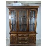 ()Wood Glass Door China Cabinet Hutchm lot