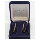 Danbury Mint Sterling Silver Hoop Earrings