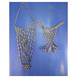 Vtg 50's Belly Dancer Omate Necklace & Glove
