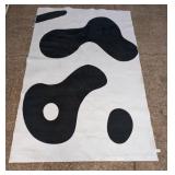 Black White Cow Print Area Rug