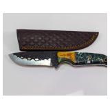 Custom Fixed Blade Knife with Leather Sheath