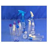 Assorted Clear Plastic Travel & Spray Bottle Lot
