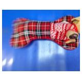 Plush Dog Toy and Bone Shaped Christmas Stocking