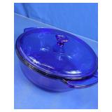 Vintage Cobalt Blue Glass Casserole Dish