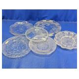 Pressed Glass Serving Plates & Covered Dish Lot