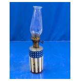 Vintage Patriotic Glass Oil Lamp