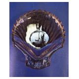 Vintage Fifties Shell Shaped Carnival Glass Dish
