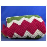 (1) Handmade Crochet Chevron Blanket
