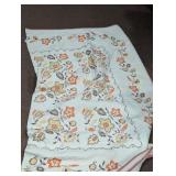 Floral Embroidered Quilt with Pink Trim