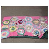 Handmade Hexagon Flower Patchwork Quilt