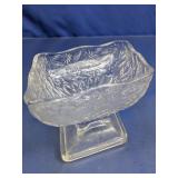 (1) Pressed Glass Pedestal Bowl