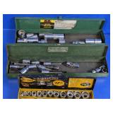 (3)Vintage Mixed Socket Toolbox Set Lot