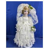 (1) Porcelain Bride Doll Decorative Figure