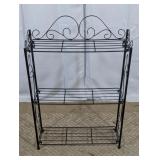 (1) Decorative Metal 3-Tier Shelf Rack