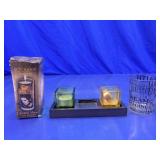 (3)Assorted Glass Holders Lot