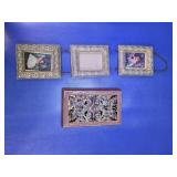Silver-Tone Trio Frames & Butterfly Box Lot
