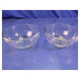 (2)Clear Glass Prep Bowls Duo