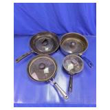 (4)Assorted Non-Stick Pan & Pot w/ Lids Set