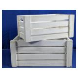(2) Wooden Storage Crates Decorative Boxes