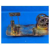 Vintage Brutalist Brass Music Box Desk Caddy