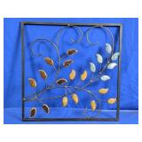 (1) Metal Wall Art Leaf Design