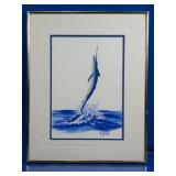 (1) Signed Marlin Framed Artwork