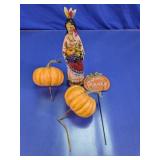 (4) Fall Harvest Decor Figurine Set
