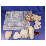 Assorted Fabric, Lace & Thread Craft Lot