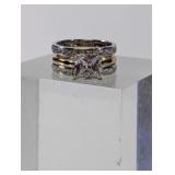 (2) Gold & Silver Fashion Rings Set