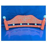 Hand-Painted Floral Wood Key & Coat Rack