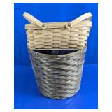 (2) Woven Wood Decorative Baskets